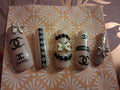Designer Press-On Nails (Beige/Charms)