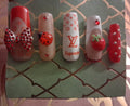 Designer Press-On Nails (Red Louis w/Bow)