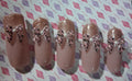 Press-On Nails (Jelly w/ Glitter Tip and Bow)