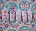 Designer Press-On Nails (Pink w/ Charms)