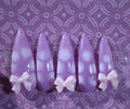 Press-On Nails (Purple Jelly w/ Bows)