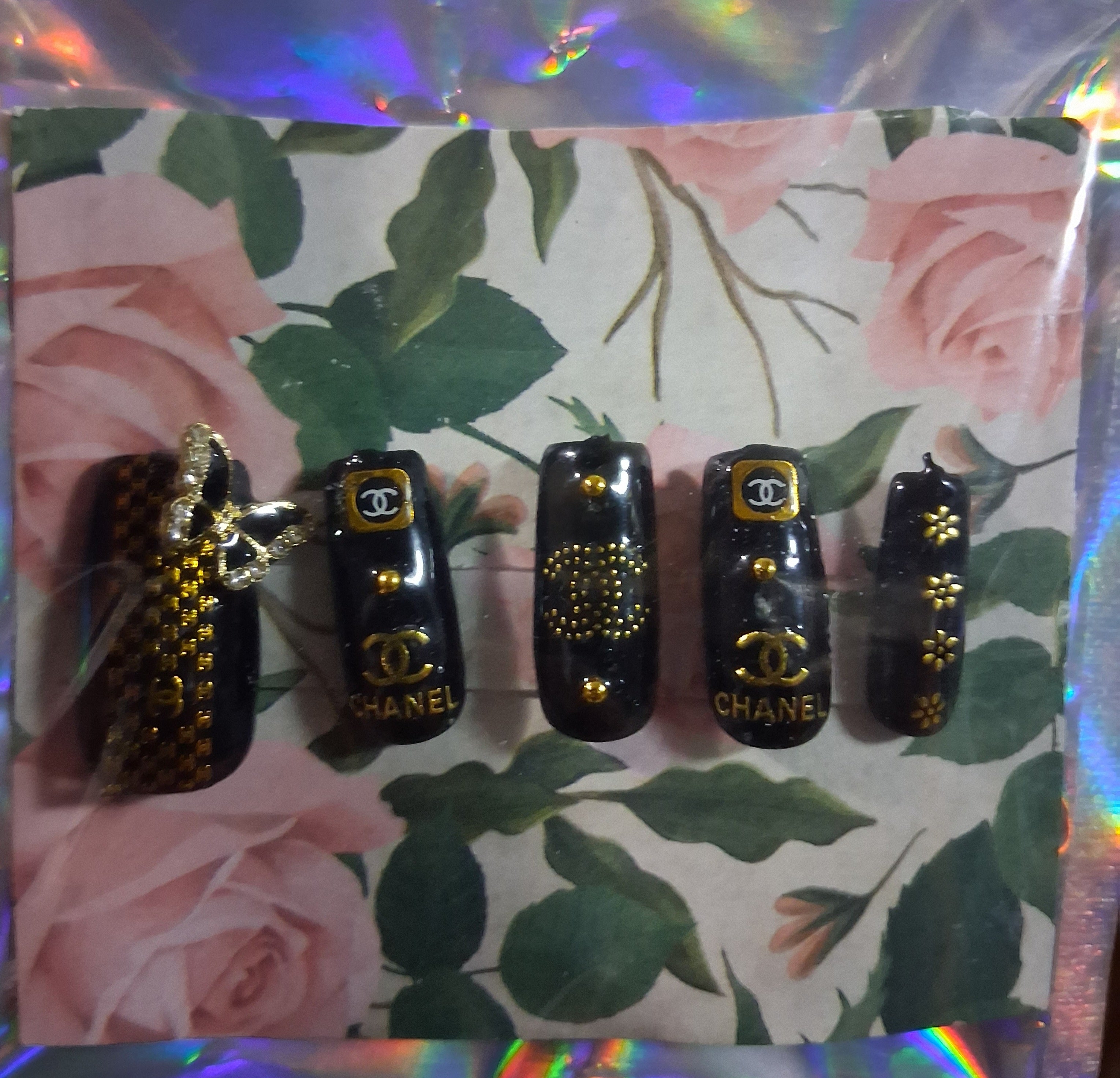 CLEARANCE BUNDLE: Designer Press-On Nails (Orange/Black)