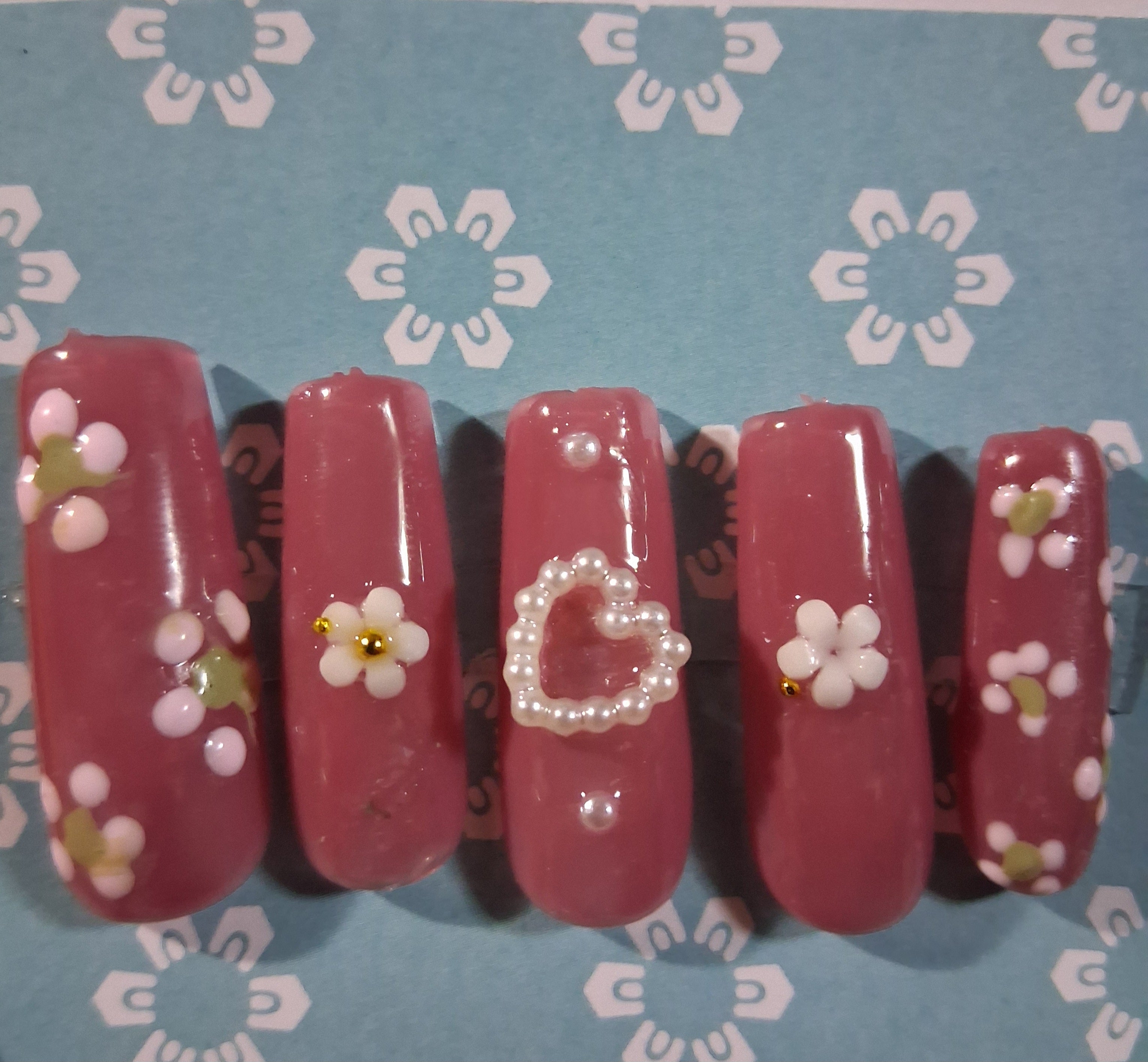CLEARANCE BUNDLE: Press-On Nails (Classic Glitter/Floral 3 Pack)