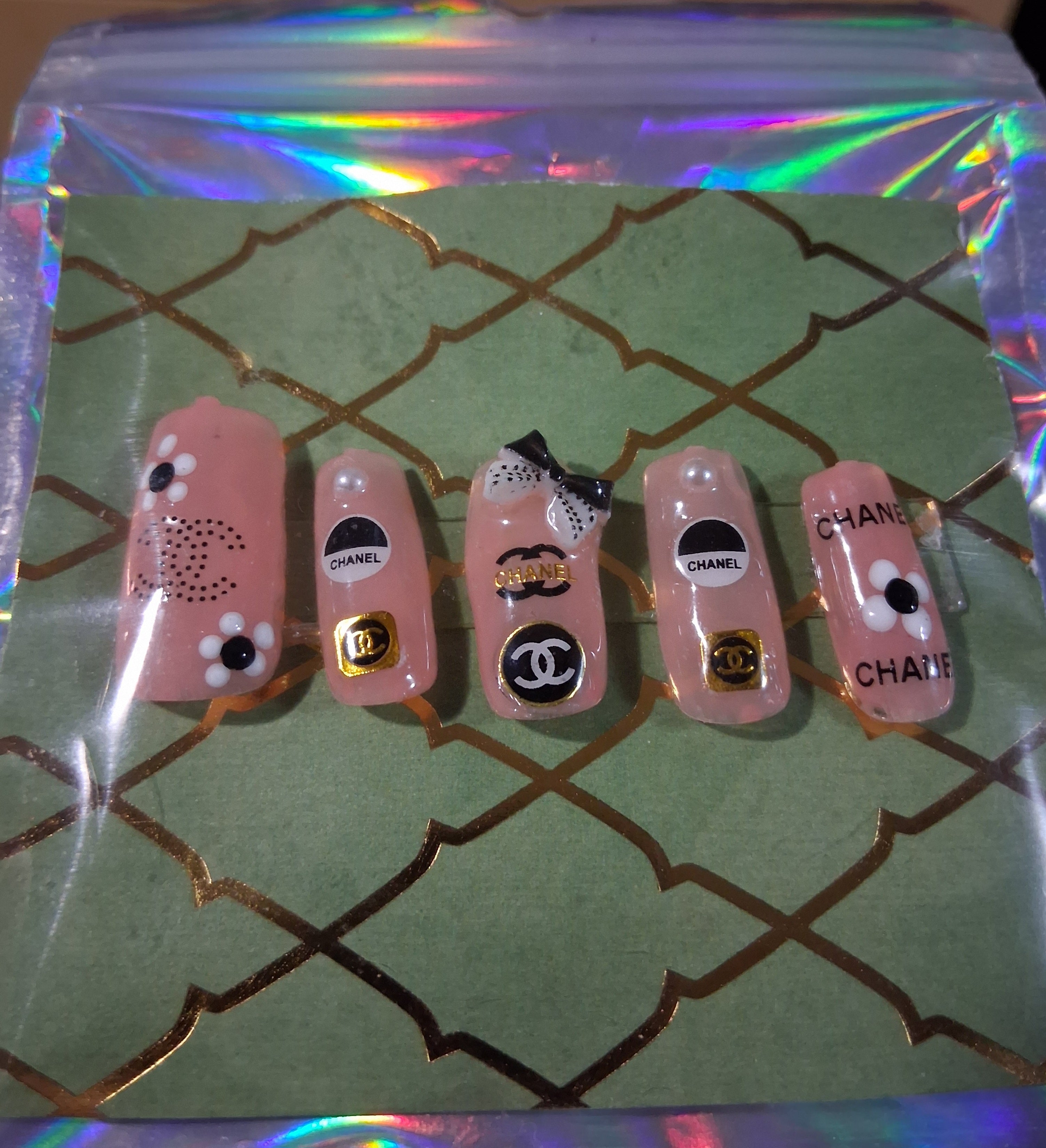 CLEARANCE BUNDLE: Designer Press-On Nails (Orange/Black)